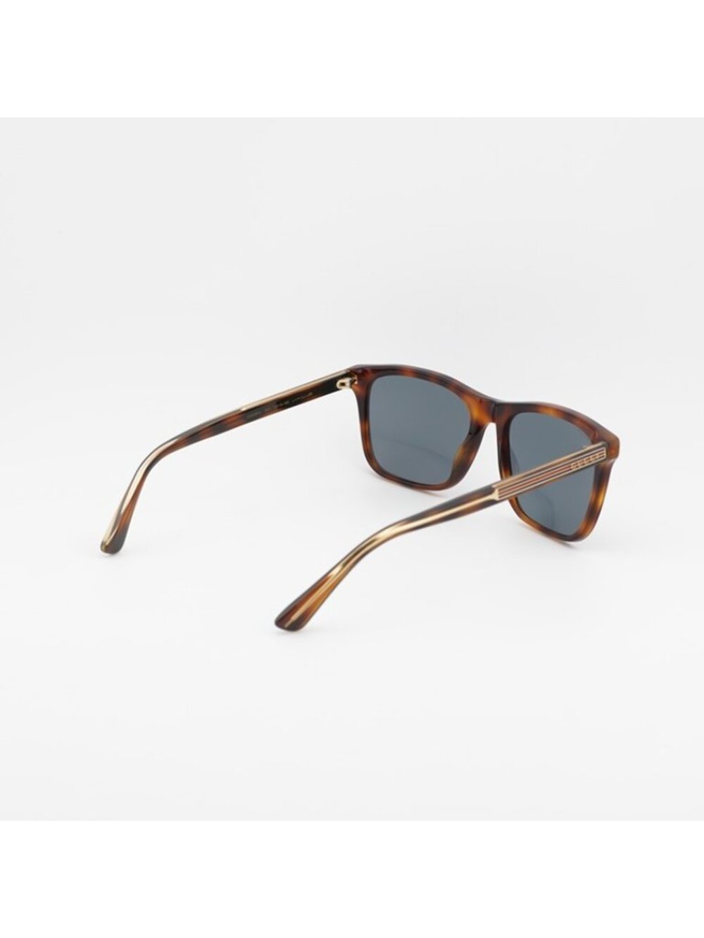 Gucci GG0381S 009 Sunglasses Havana Rectangle Frame, Blue Lenses - Picture 6 of 11